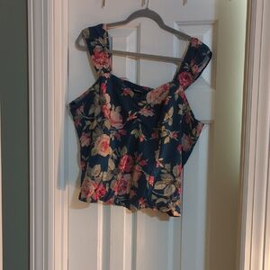 Torrid Navy Floral Blouse
